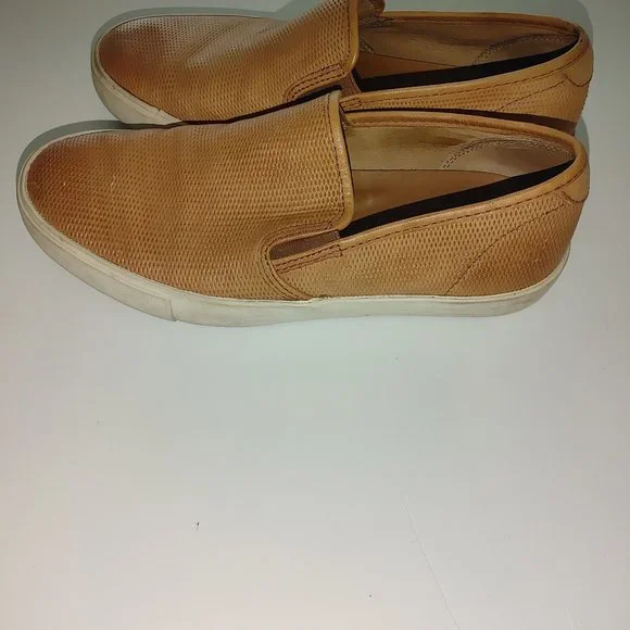 FRYE Men's Leather Slip-on Sneakers Brown Size 7 Pre-owned - Picture 3 of 7